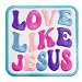 Love Like Jesus Patch-3 Inches Iron On/Sew On Embroidered Applique Patch, Embroidery Fabric Patches for Clothes Backpacks Hats, Christian Religious Jesus DIY Accessories Gifts for Friends Coworker