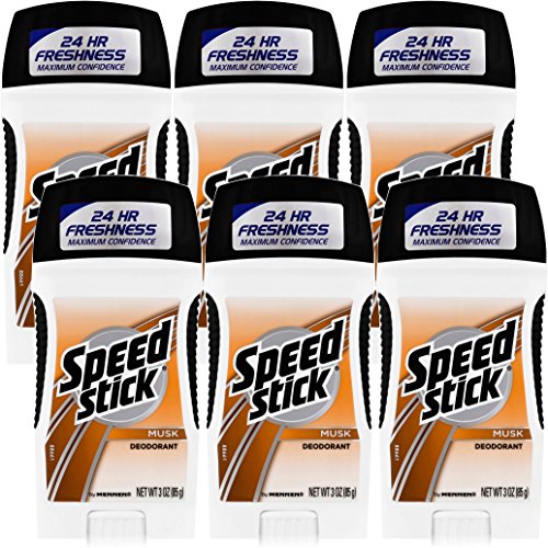 Speed Stick Deodorant, Musk Scent, 3.25-Ounce Sticks (Pack of 6)