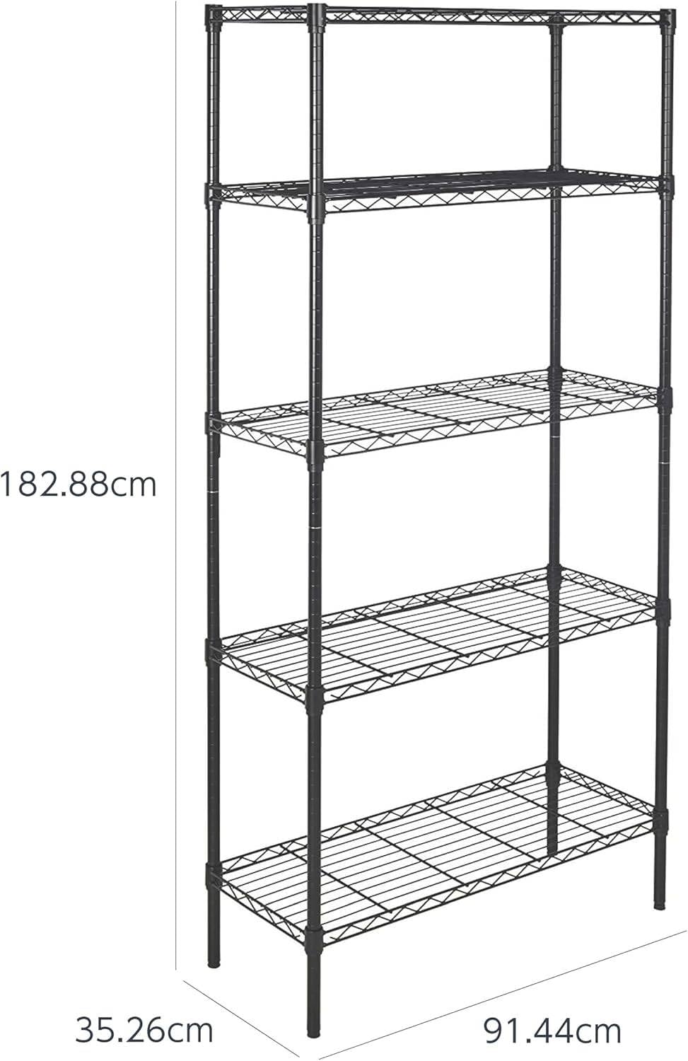 Amazon｜ベーシック 5段スチールラック 棚 メタルラック 耐荷重794kg