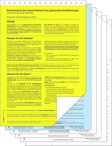 Contrat de vente automobile d'occasion DIN A4 Sigel lot de 25 exemplaires