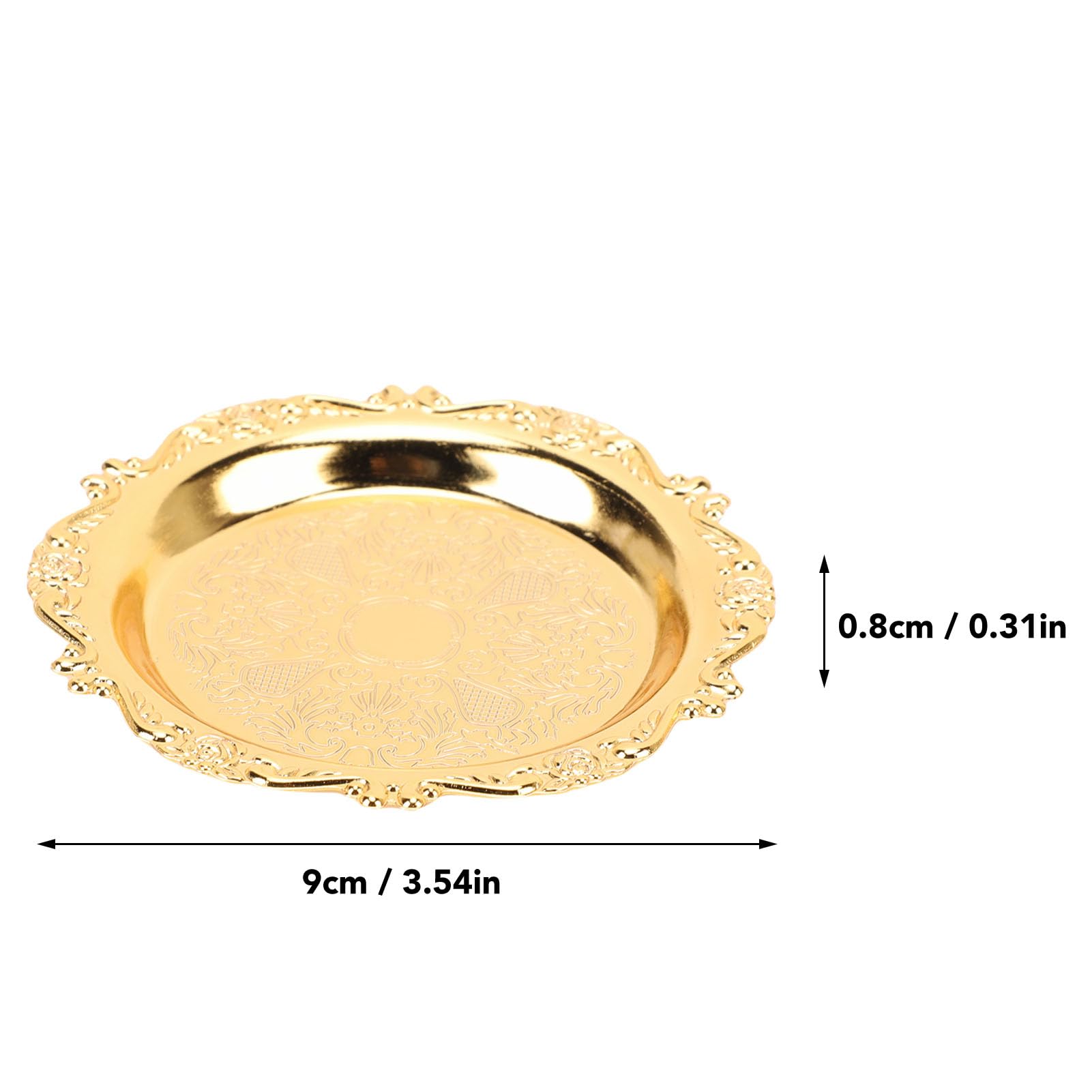 Plaques de Desserts en or, Scoupe à Main en Métal de 6 Pièces 9 Cm, Petites Assiettes pour le Buffet de Mariage et Affichage de Rassemblement