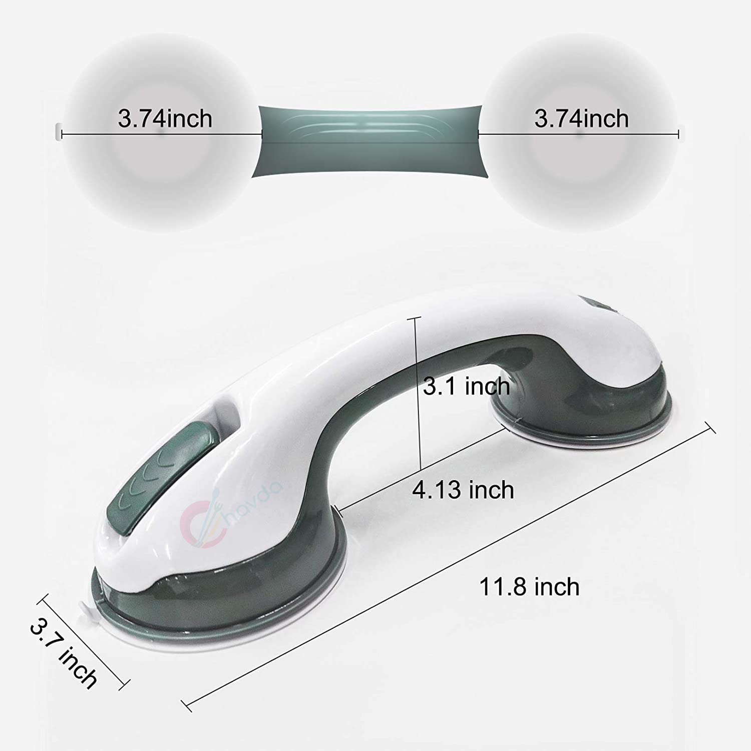 Chavda Shower Handle - 12? Grab Bars for Bathroom, Ultra Grip Dual Locking Safety Suction Cups, Shower Handles for Elderly ? Seniors, Disabled, Handicap, Elderly Assistance Product 1