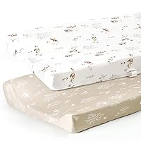 Vista 23 de Juego de sábanas ajustadas ultra suaves para cuna, 2 unidades, ajuste universal para cunas, cesta de moisés, colchón ovalado y rectangular, seguro