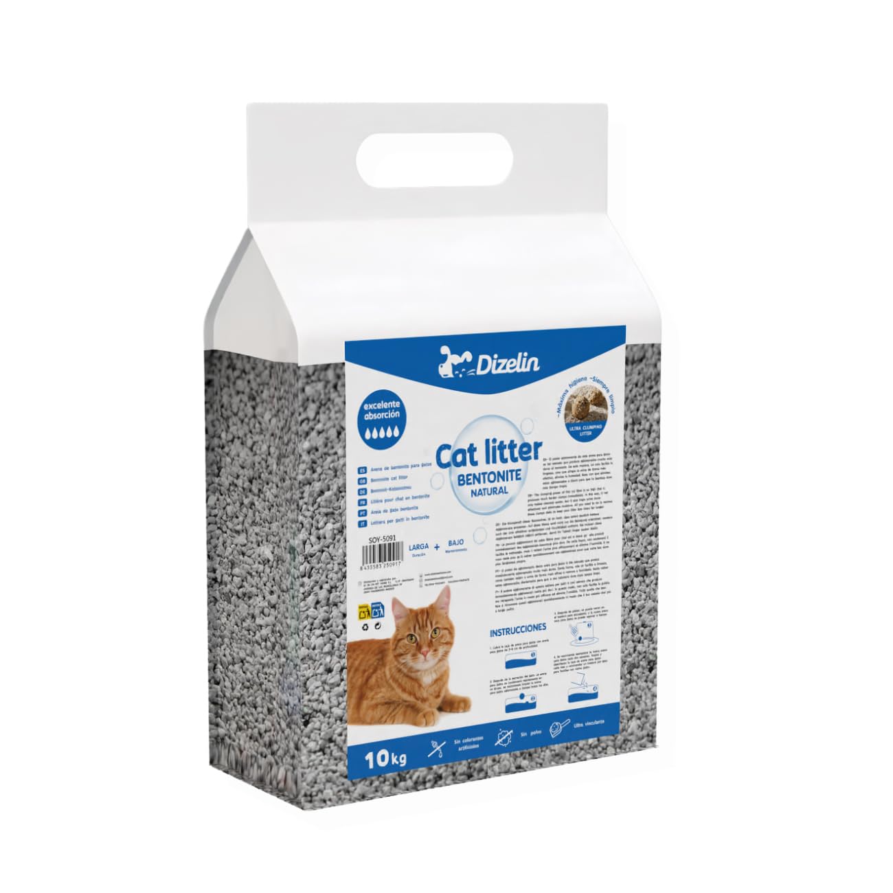 Sabbia per gatti Sabbia igienica per gatti Bentonite con aroma di lavanda granuli fini sabbia naturale agglomerante (10 kg)