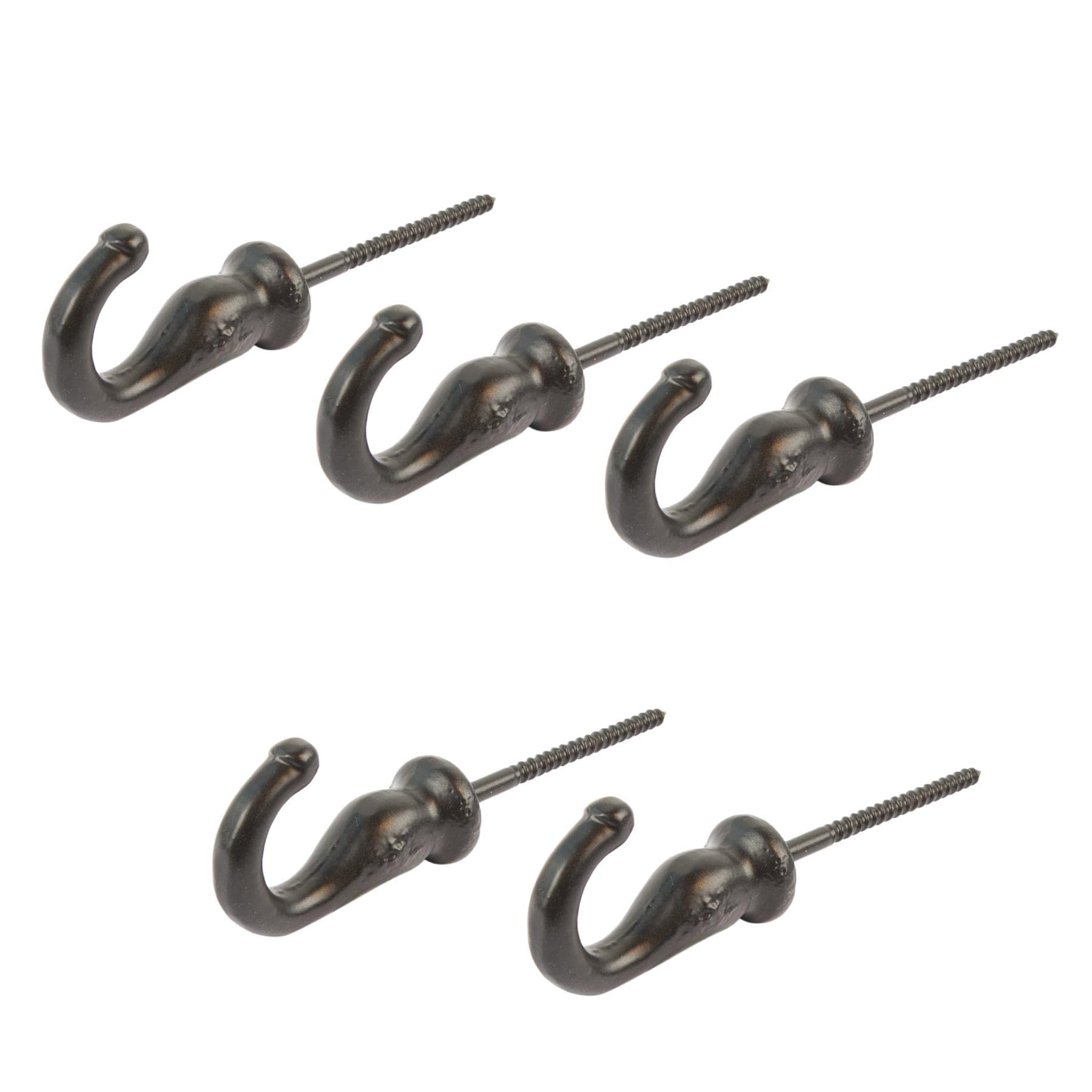 Hammer And Tongs Black - Screw Hook - W20mm X H35mm - Pack Of 5