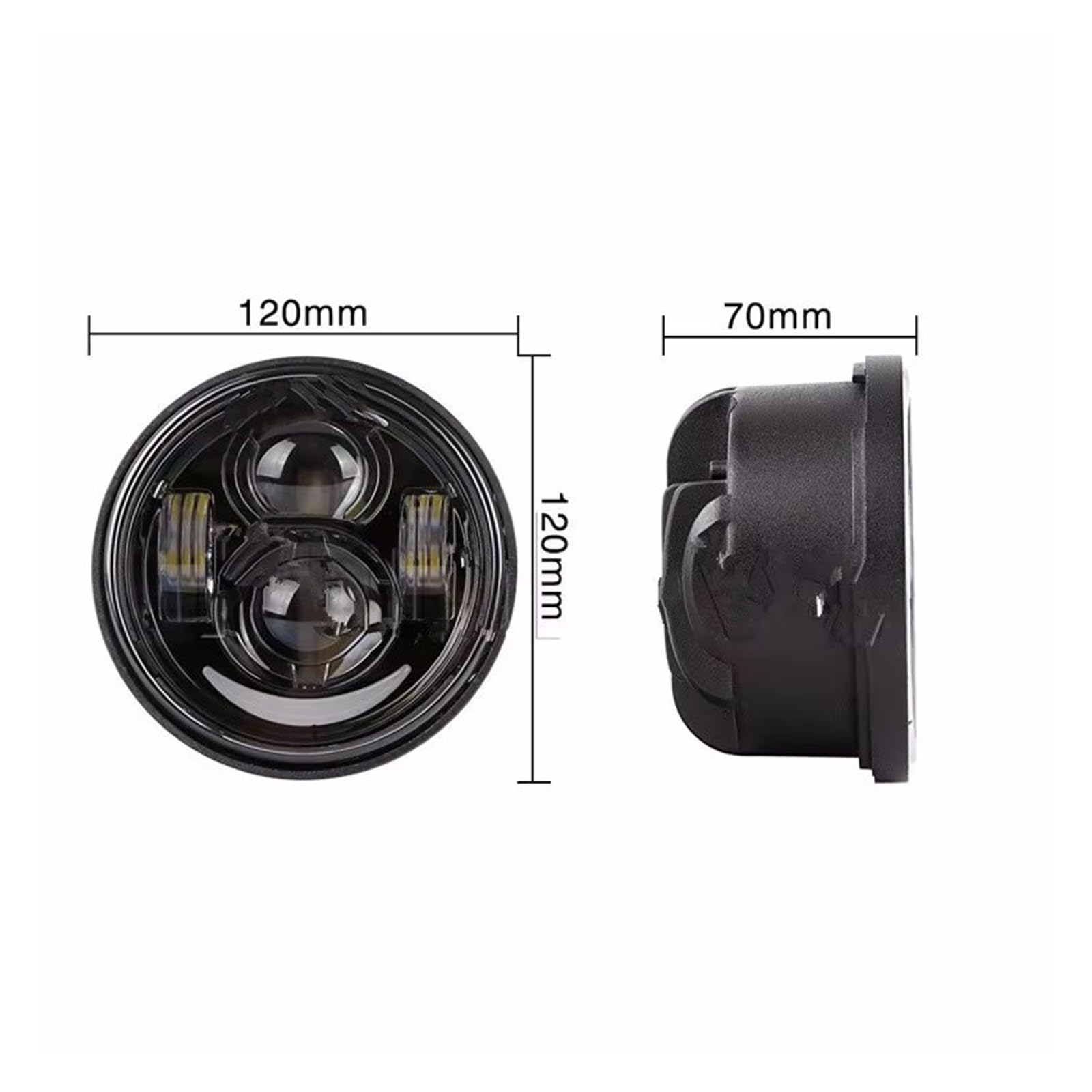 Proyector Moto Faros Delanteros Dobles LED De 4,5" con Luces Circulación Diurna DRL Y,65" H4 para Motocicletas FXDF Faro Motocicleta(with DRL Black1 H13)