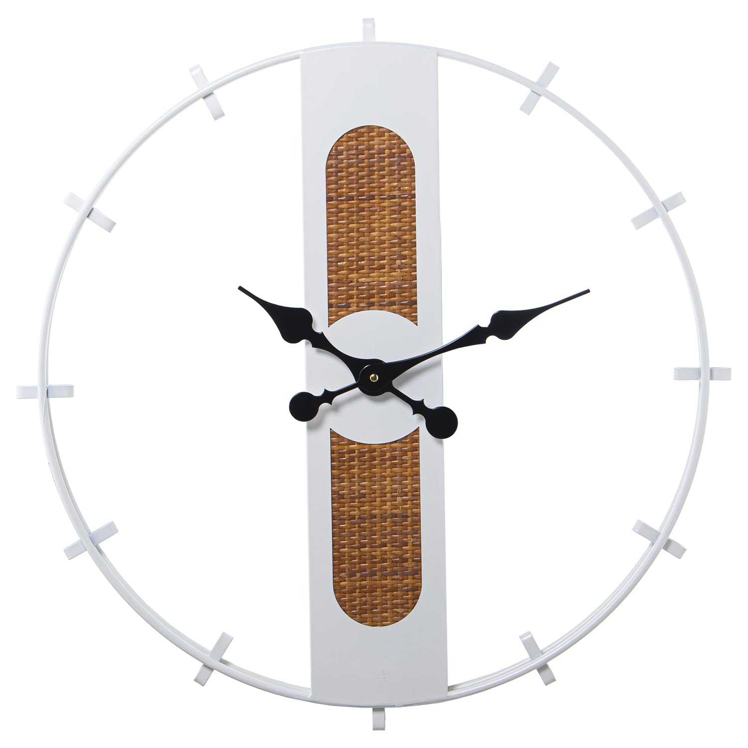 Horloge murale en métal et osier DRW de grande qualité