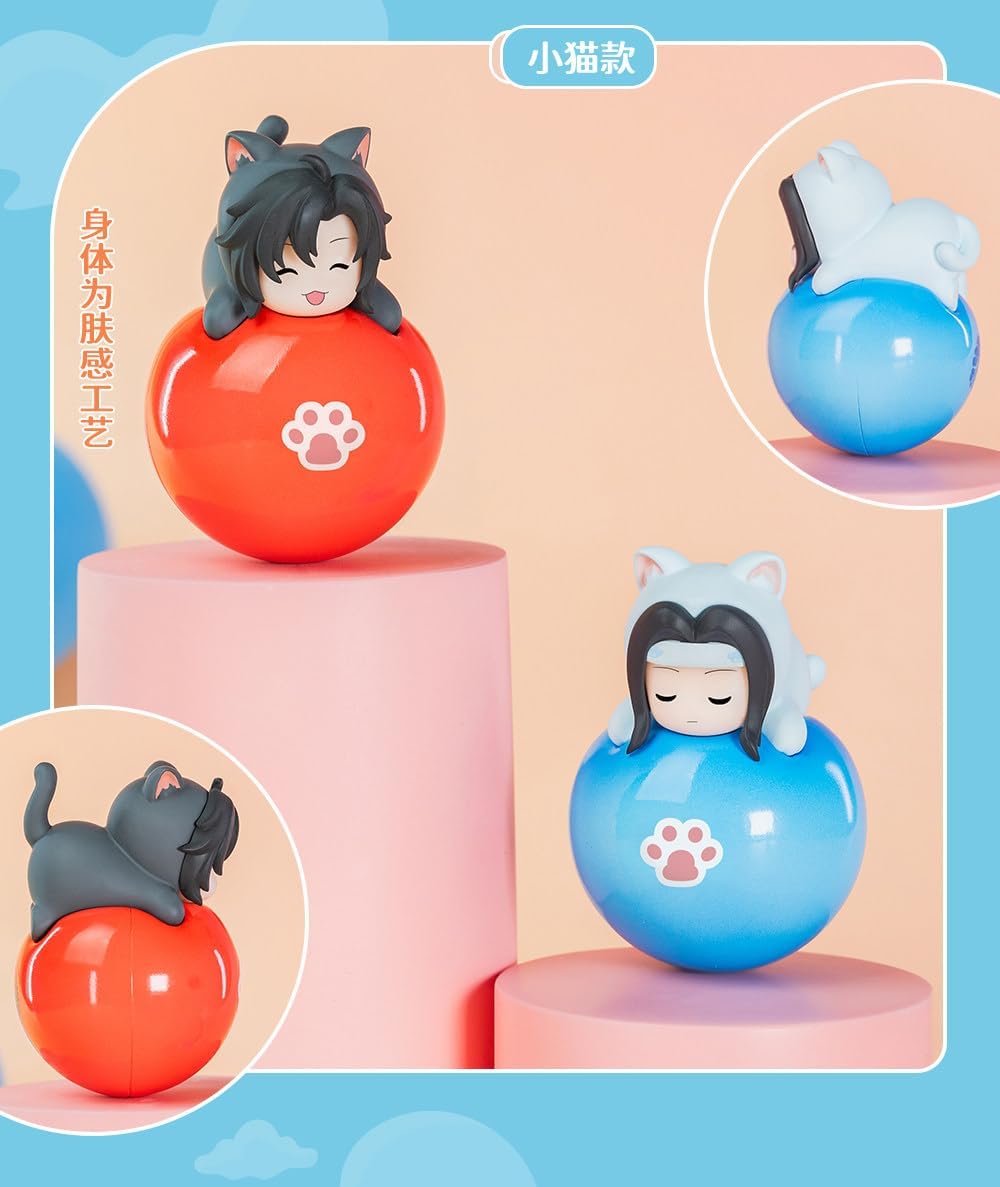 THE UNTAMED Mo Dao Zu Shi Roly-Poly Desktop Ornaments, Q-Version Character Figurines, PVC Material, 5CM Height, Blind Box Collection Series (1 Random)