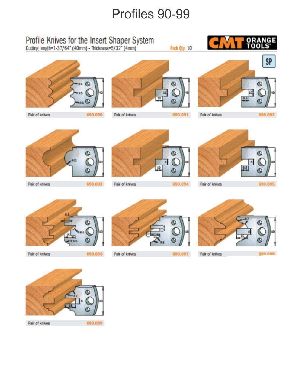 CMT ORANGE TOOLS 690.095 - PAR DE CUCHILLAS SP 40x4mm