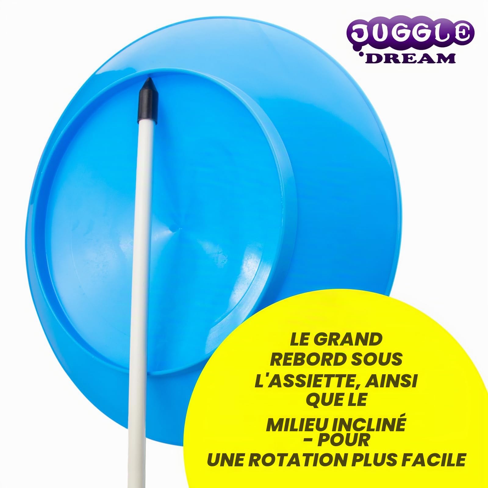 Juggle Dream Kit 4 Assiettes Chinoises 4 Bâtons Divisibles - Plat de Jonglage Chinois