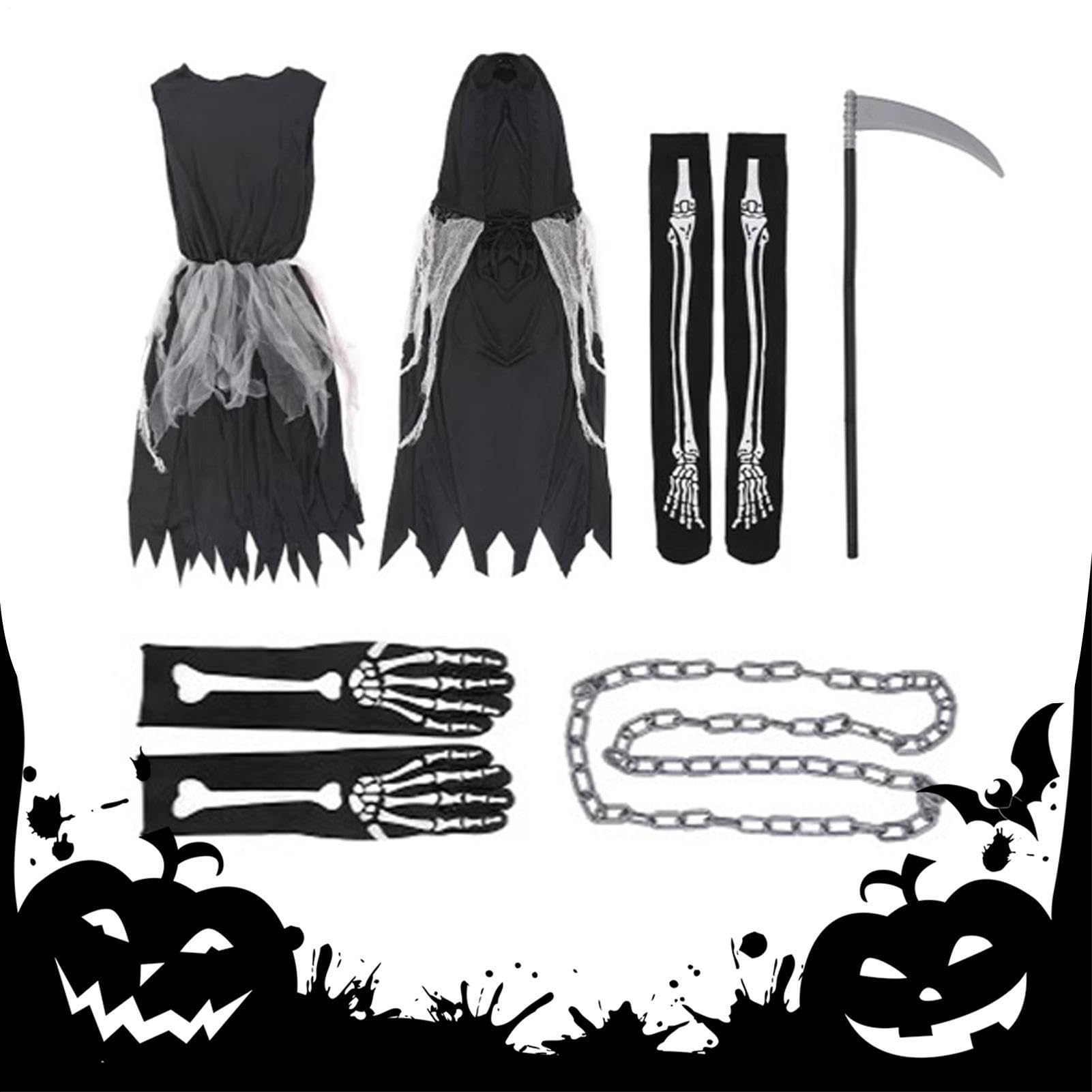 Disfraces de Halloween para Niños Capa de Disfraz con Capucha y Accesorios
