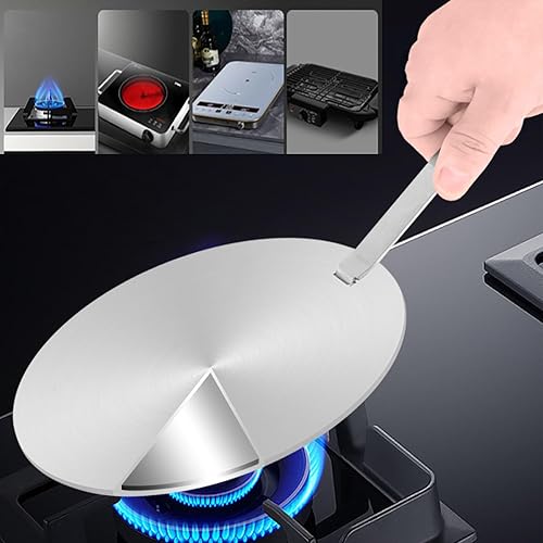 Miniatura 4 de Difusor de calor de acero inoxidable placa difusora de inducción con mango extraíble de acero inoxidable de 7.9 in de diámetro