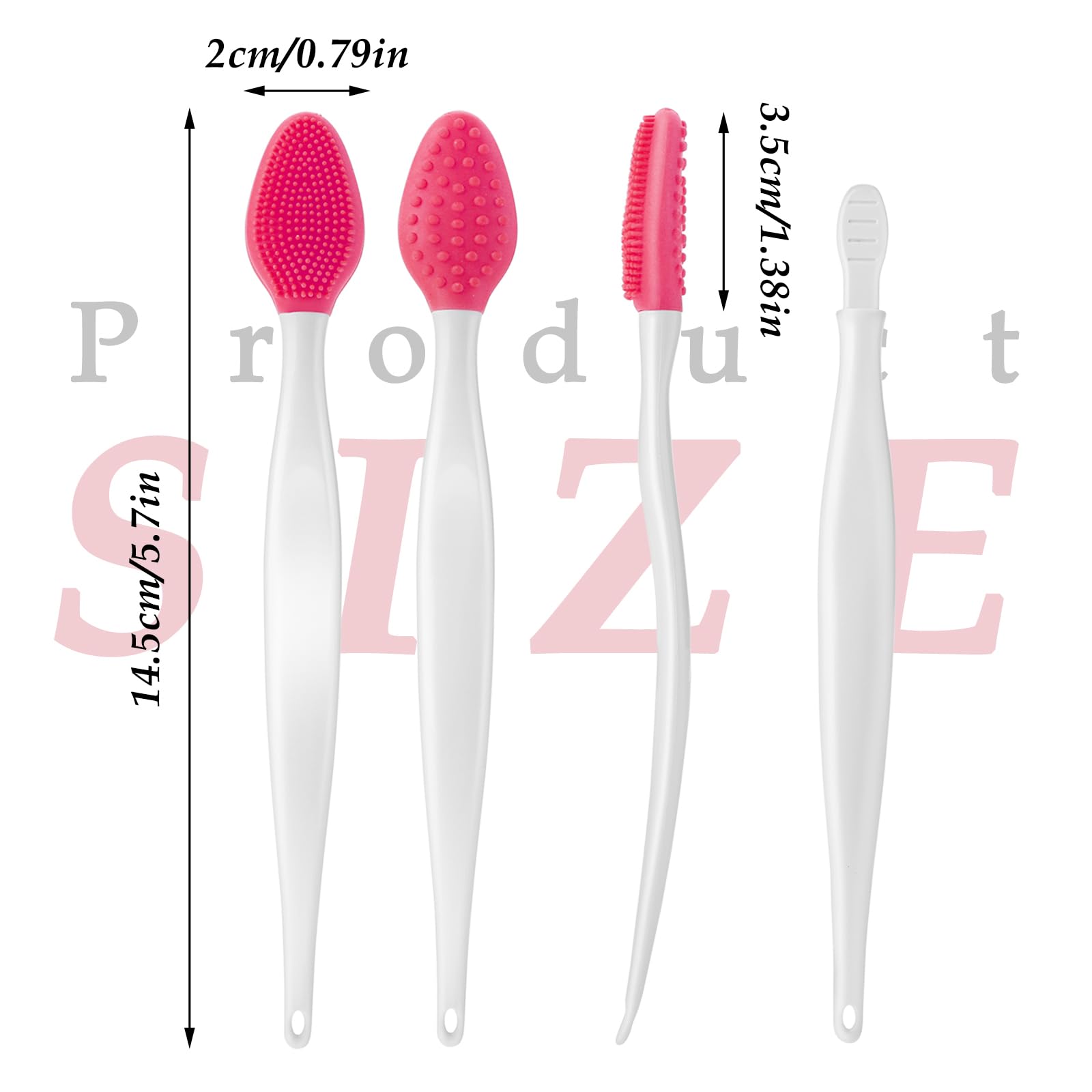 WLLHYF 5 sztuk pędzli do peelingu ust, dwustronne silikonowe narzędzie do peelingu, mini pędzelek do ust dla mężczyzn i kobiet, rozjaśniające ciemne usta, gładszy wygląd ust (zestaw 3)