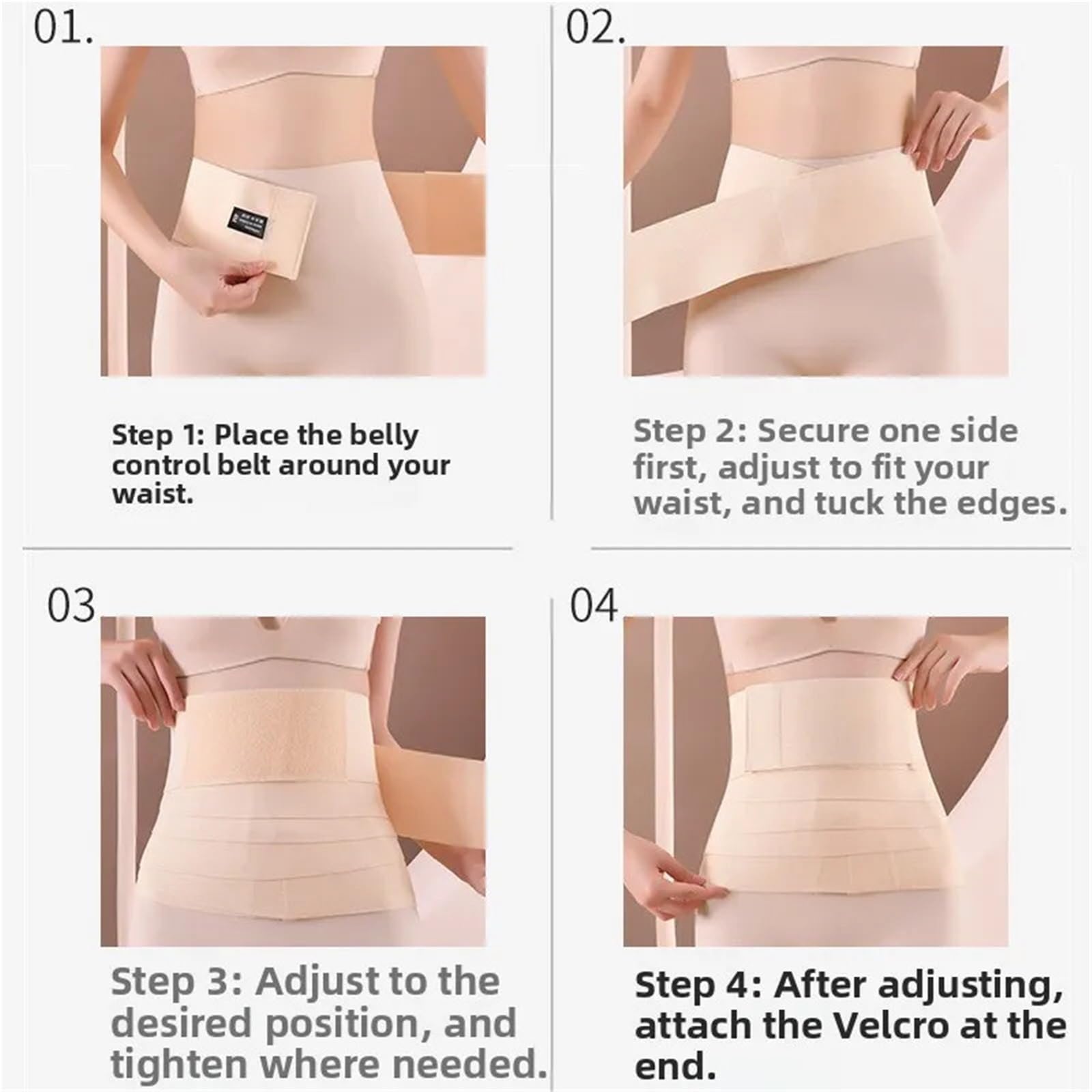 Carpeta de Abdomen for mujer, cintura elástica, moldeador cuerpo, adelgazante, banda Control barriga sección media(Black,4m)