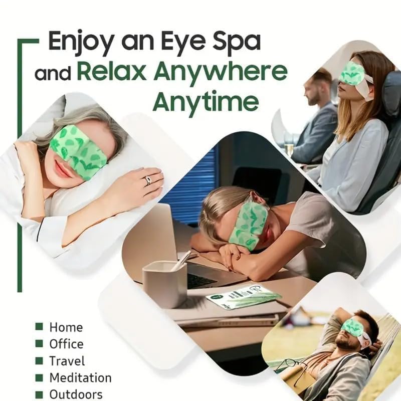 SPAREQUE Eye Masks for Dark Circles and Puffiness Dry Eyes | Stress Relief Disposable Steam Eyes Mask | Works Better with Eye Cream | Portable for Beauty Personal Care (PACK OF 2) 2