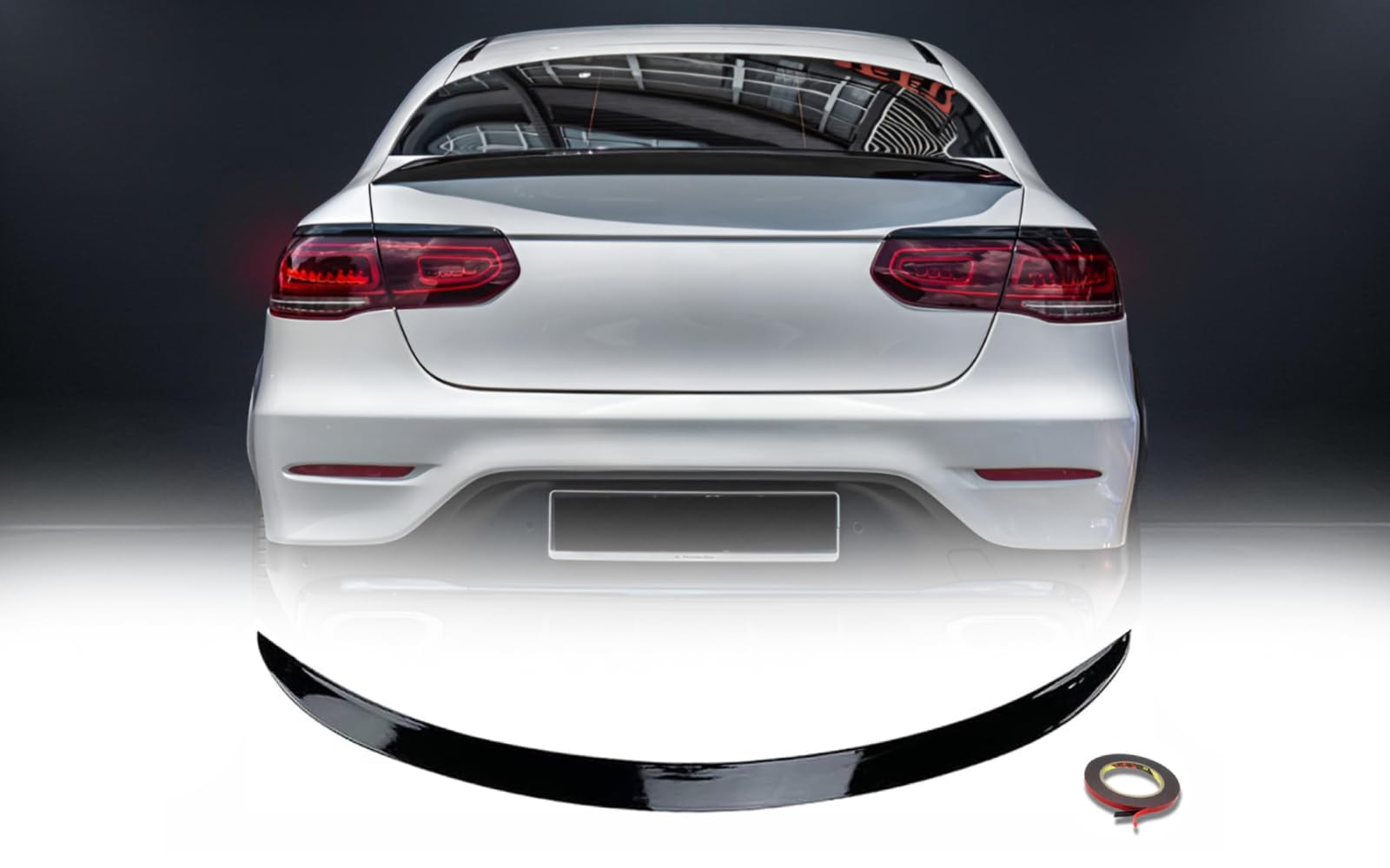 Mptuned Spoiler posteriore nero lucido, compatibile con GLC C253 Coupé 2016-2019, in plastica ABS di alta qualità, con nastro adesivo 3M incluso
