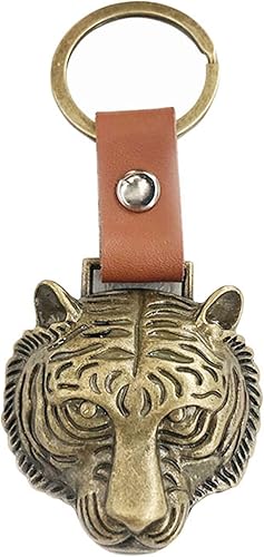 Miniatura 1 de COOLHOOD Abridores de botellas, llavero de cobre, cabeza de tigre, abrebotellas de cerveza, llavero de cuero vintage, colgante de mochila, Varios
