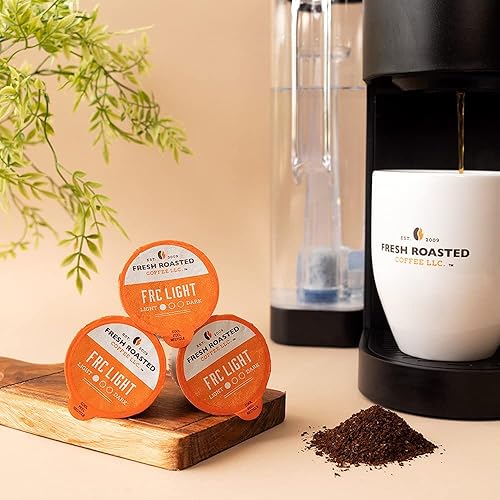 Miniatura 367 de Fresh Roasted Coffee, Peaberry de Tanzania, tostado ligero, Kosher, compatible con K-Cup, 24 cápsulas
