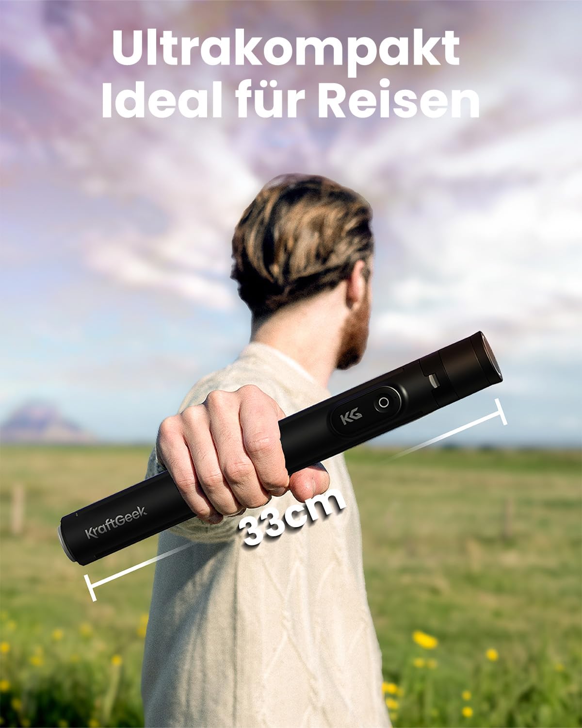 KraftGeek Automatisches Handy Stativ Selfie Stick 168cm, Smartphone Stativ für iPhone Samsung Huawei Xiaomi, Handystativ mit Bluetooth Fernbedienung, Aluminium Selfie Tripod für Reisen & Vlogging