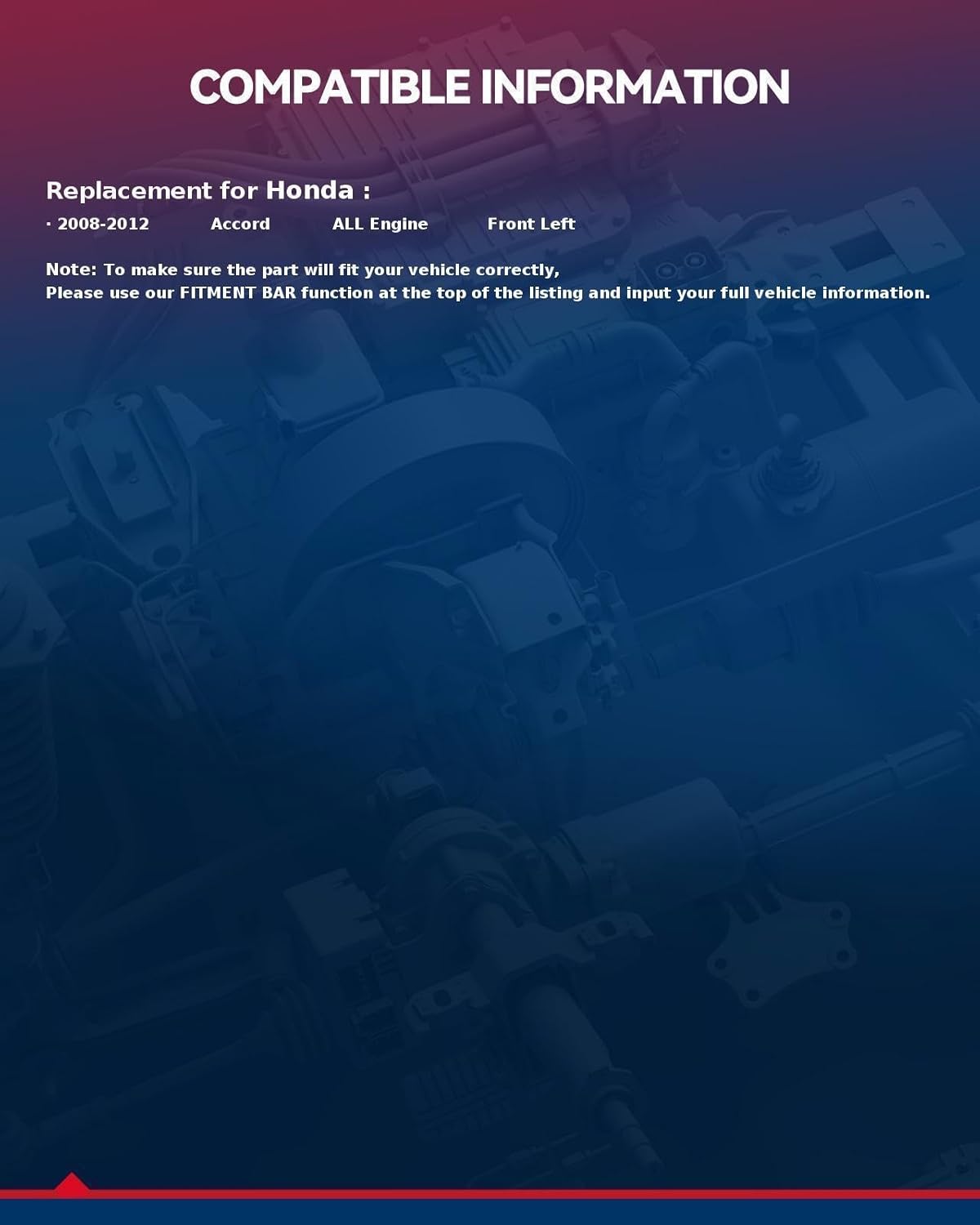 KAX 751-072 Power Window Regulator with Motor Front Left Driver Side Replacement for 2008-2012 Accord