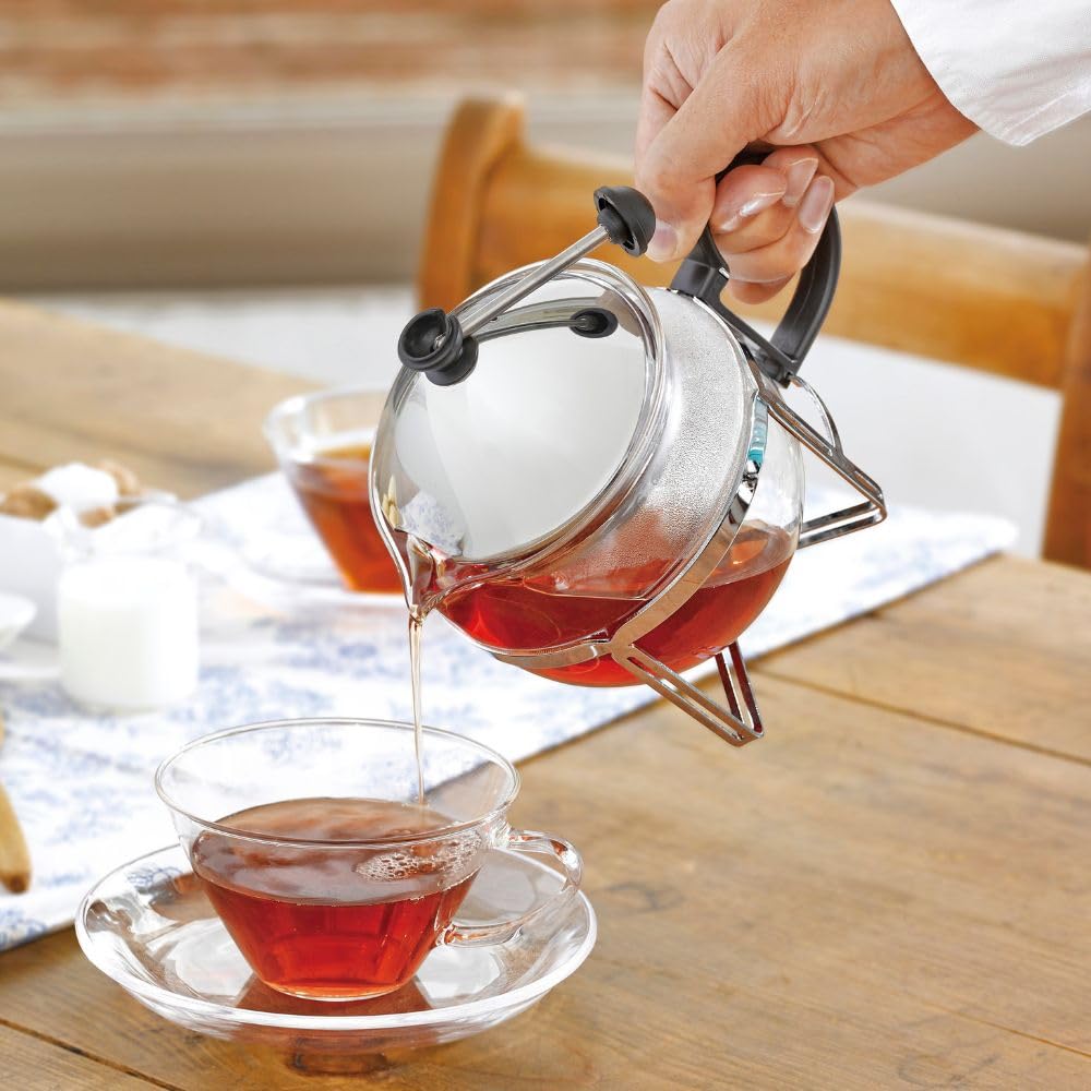 Amazon｜HARIO (ハリオ) 茶王 4人用シルバー CHAN-4SV｜ティーポット