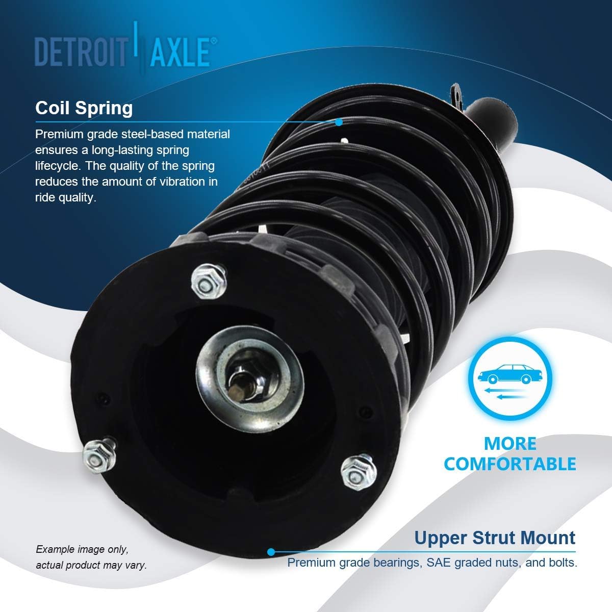 Detroit Axle - Rear Struts Sway Bars for 94-07 Ford Taurus 94-05 Mercury Sable Complete 2 Struts w/Coil Spring 2 Rear Sway Bars 1994 1995 1996 1997 1998 1999 2000 2001 2002 2003 2004 2005 Replacement