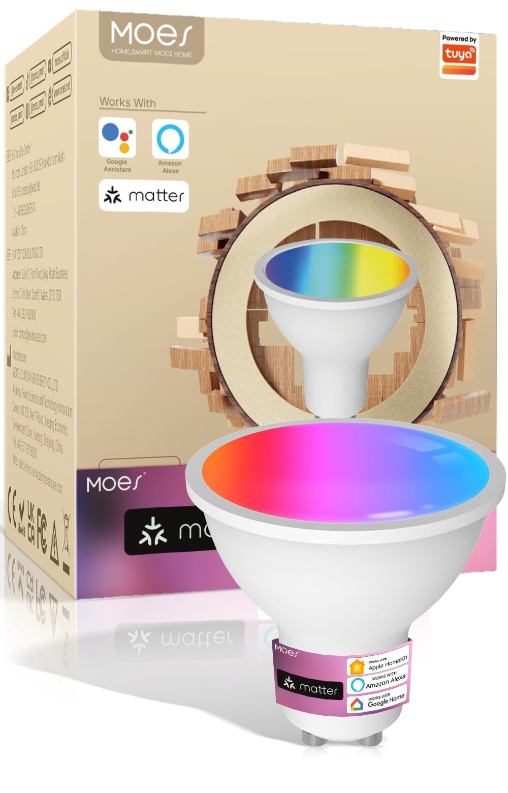 MOES Smart Bulb GU10 PAR16 Light Bulbs, Matter Over WiFi