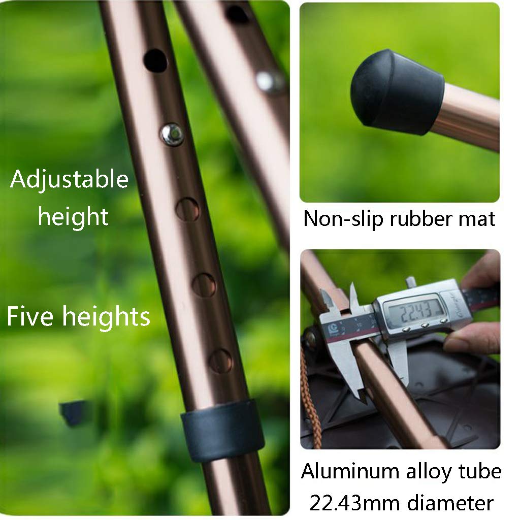 Bastón de aleación de aluminio plegable antideslizante, taburete de tres patas, muleta portátil con taburete, bastón antideslizante para ancianos, andador para ancianos, paseo a pie