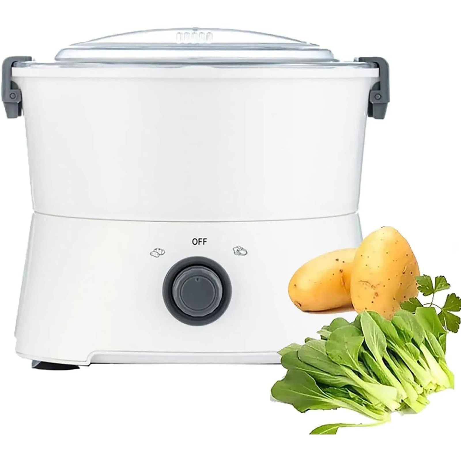 Pelador eléctrico de patatas – Máquina peladora automática de acero inoxidable con lavadora y secadora de verduras 2 en 1 para uso doméstico y comercial