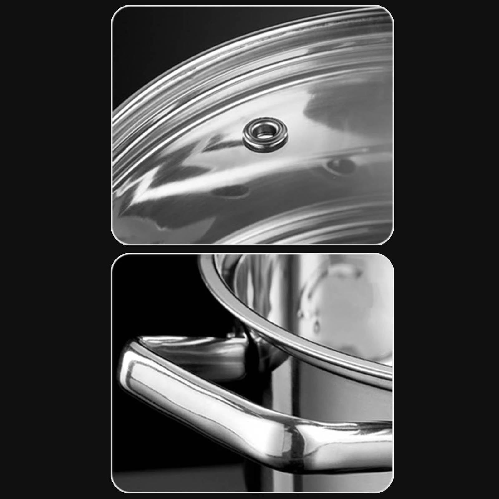 HOMICHEF Set 3 Pezzi Cottura A Vapore Acciaio Inox Senza Nichel - Inserti Per Verdure E Pentola Con Coperchio - Foto 3