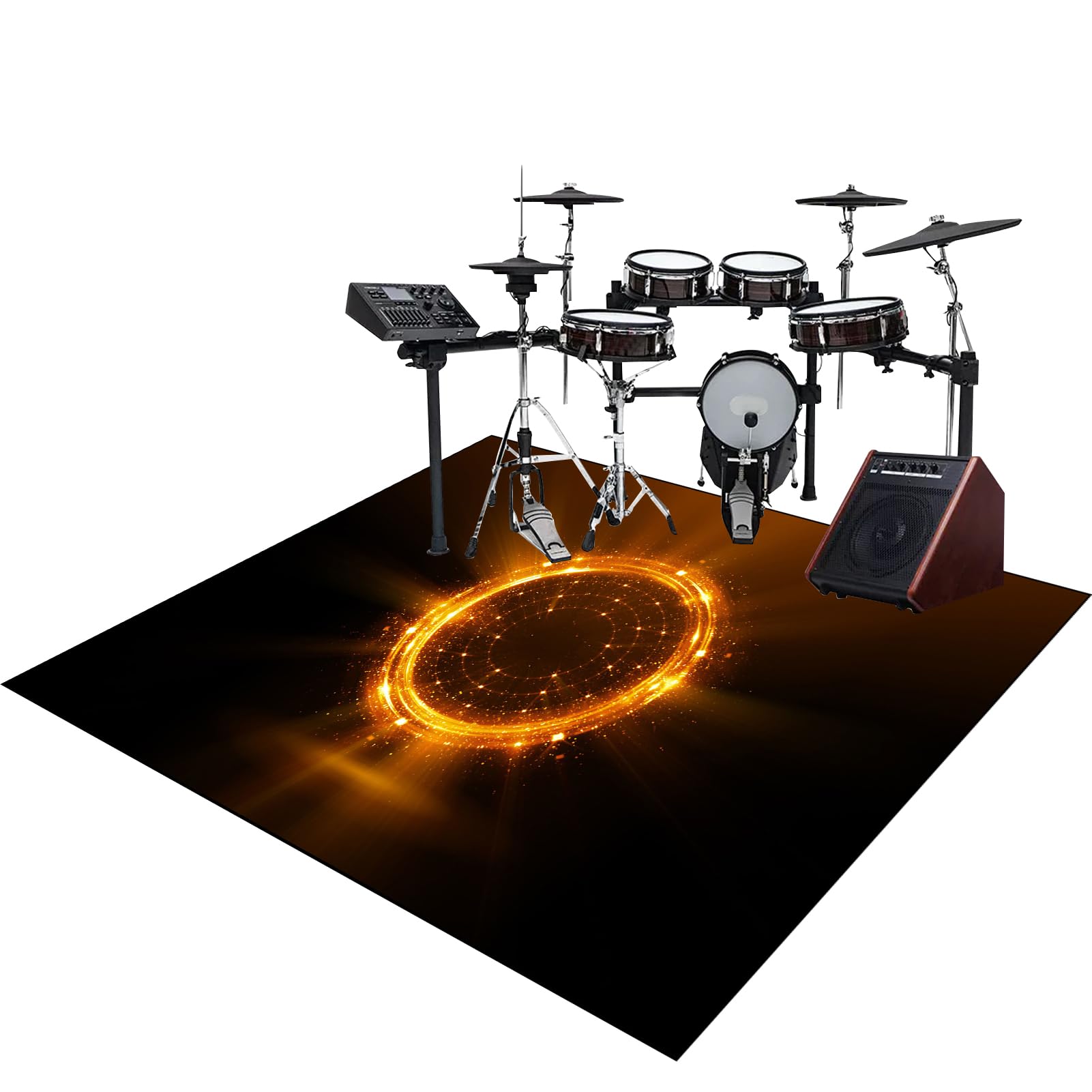 Dywaniki z baterią akustyczną Dywan bębnowy do zestawów perkusyjnych elektronicznych bębnów i innych instrumentów muzycznych antypoślizgowe maty bębnowe mata bębnowa mata na baterie 150 x 120