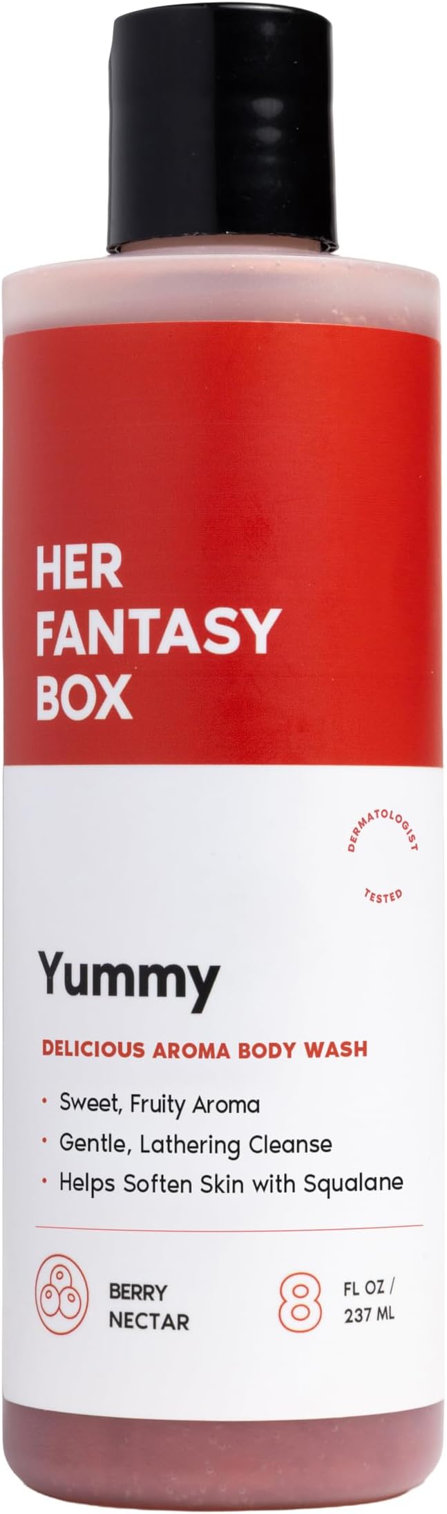 Her Fantasy Box Yummy | Body Wash - Indulgent, Luxurious Body Wash for Deep Cleansing, Moisturizing, and Nourishing Skin - Refreshing Scent for All Skin Types - 8 oz