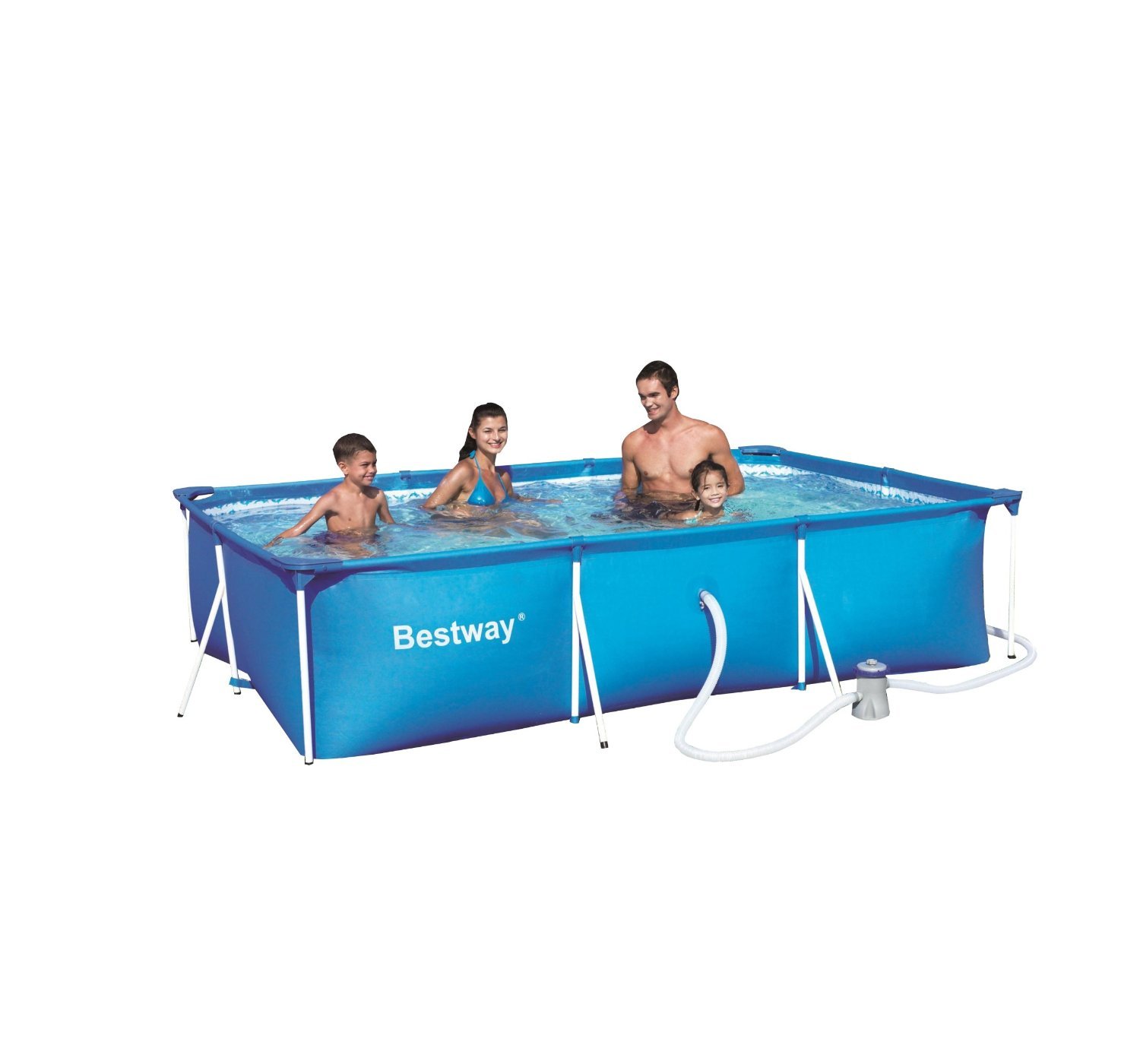 Bestway Deluxe Splash Frame - Piscina tubular con depuradora, 300 x 201 x 66 cm