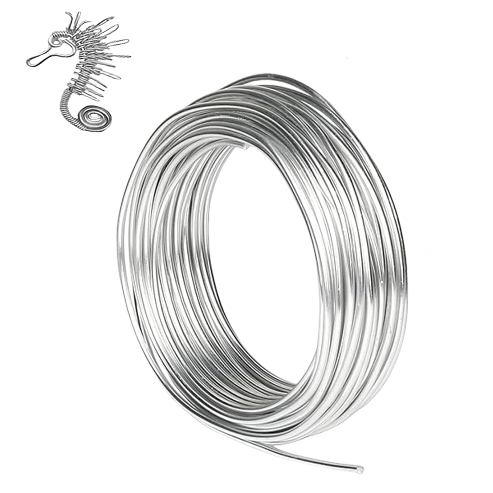9 Gauge 3mm Aluminum Craft Wire 50 Feet,Sliver Bendable Sculpting Metal Wire,Metal Crafting Wire for Sculpting,Wreath Craft,Floral Making,Jewelry Making,Weaving and Wrapping Sliver Wires โ image 1