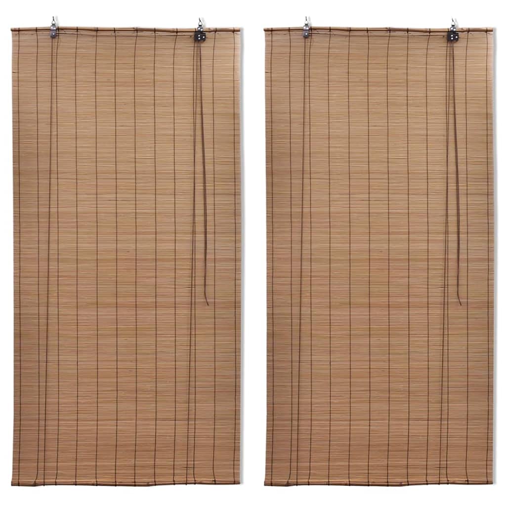 vidaXL Stores roulants en Bambou 2 pcs 150x220 cm Marron