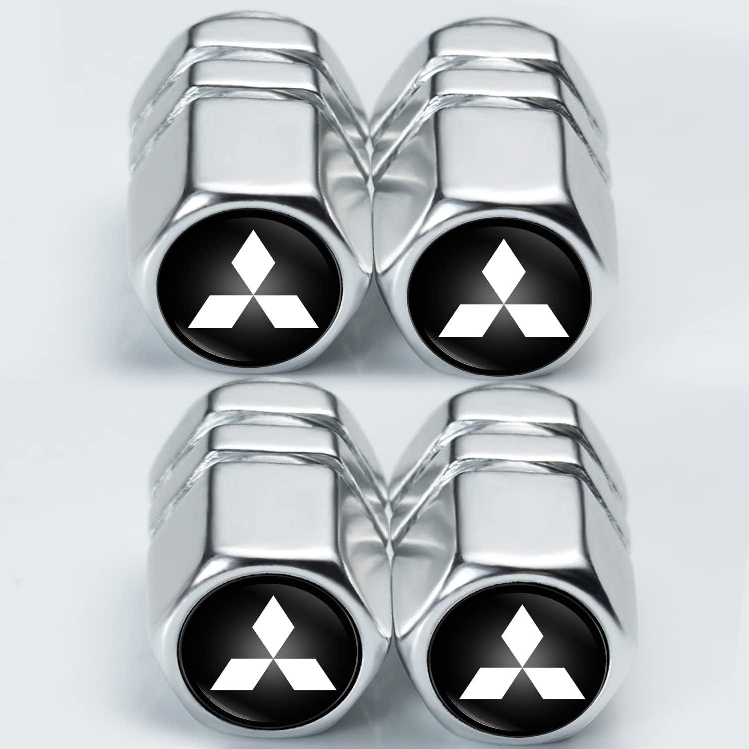 4pcs Tire Valve Stem Caps for Mitsubishi Eclipse Spyder Pajero Sport Endeavor ASX Series All Models Car Accessories, Wheel tire Valve,tire Cover Cap,Wheel air Valve Cap for Mitsubishi