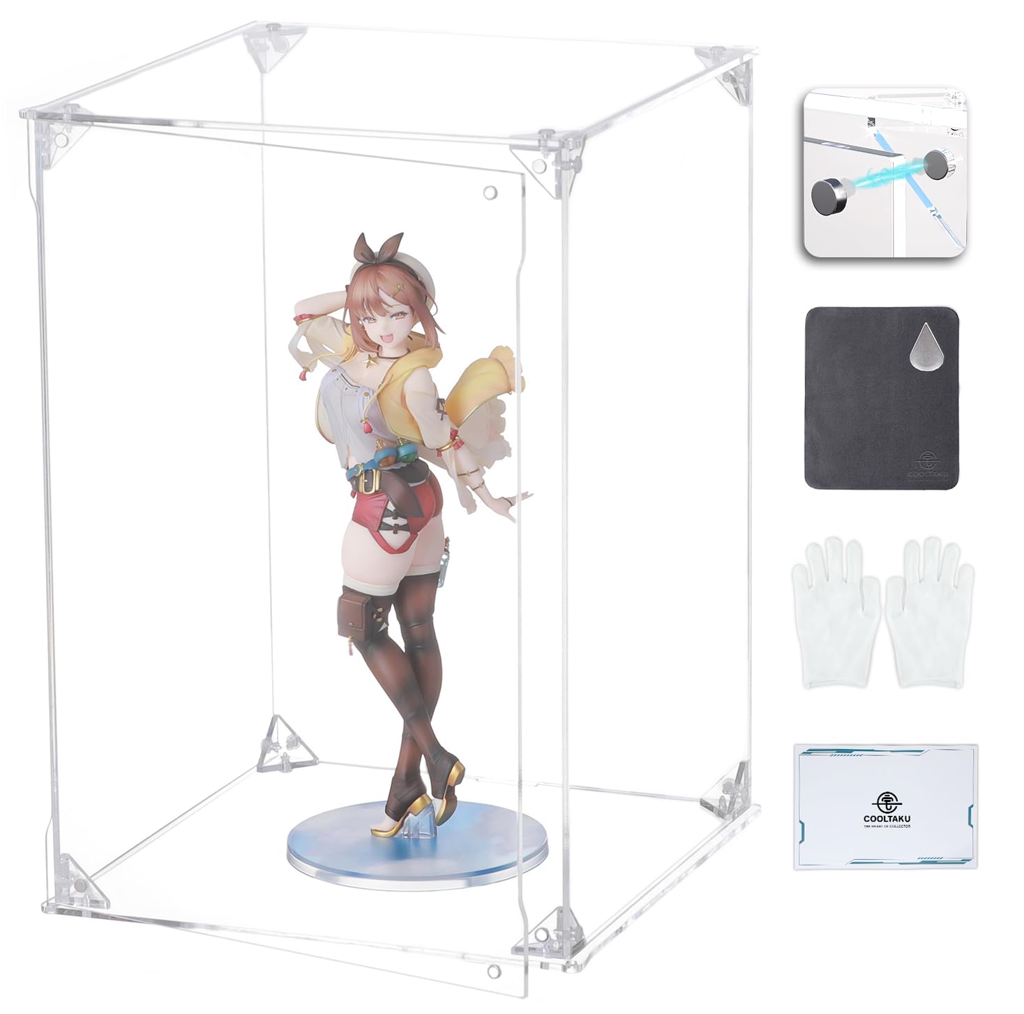 COOLTAKU アクリルフィギュアケース UVカット マグネット式 20×20×30cm