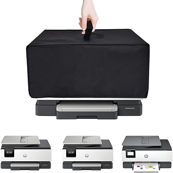 Printer Dust Cover Heavy Duty Anti-Static Waterproof Dust-proof Printer Protective Cover Case Compatible with HP OfficeJet Pro 8015e8135e8139e Wireless All-in-One Printer Black