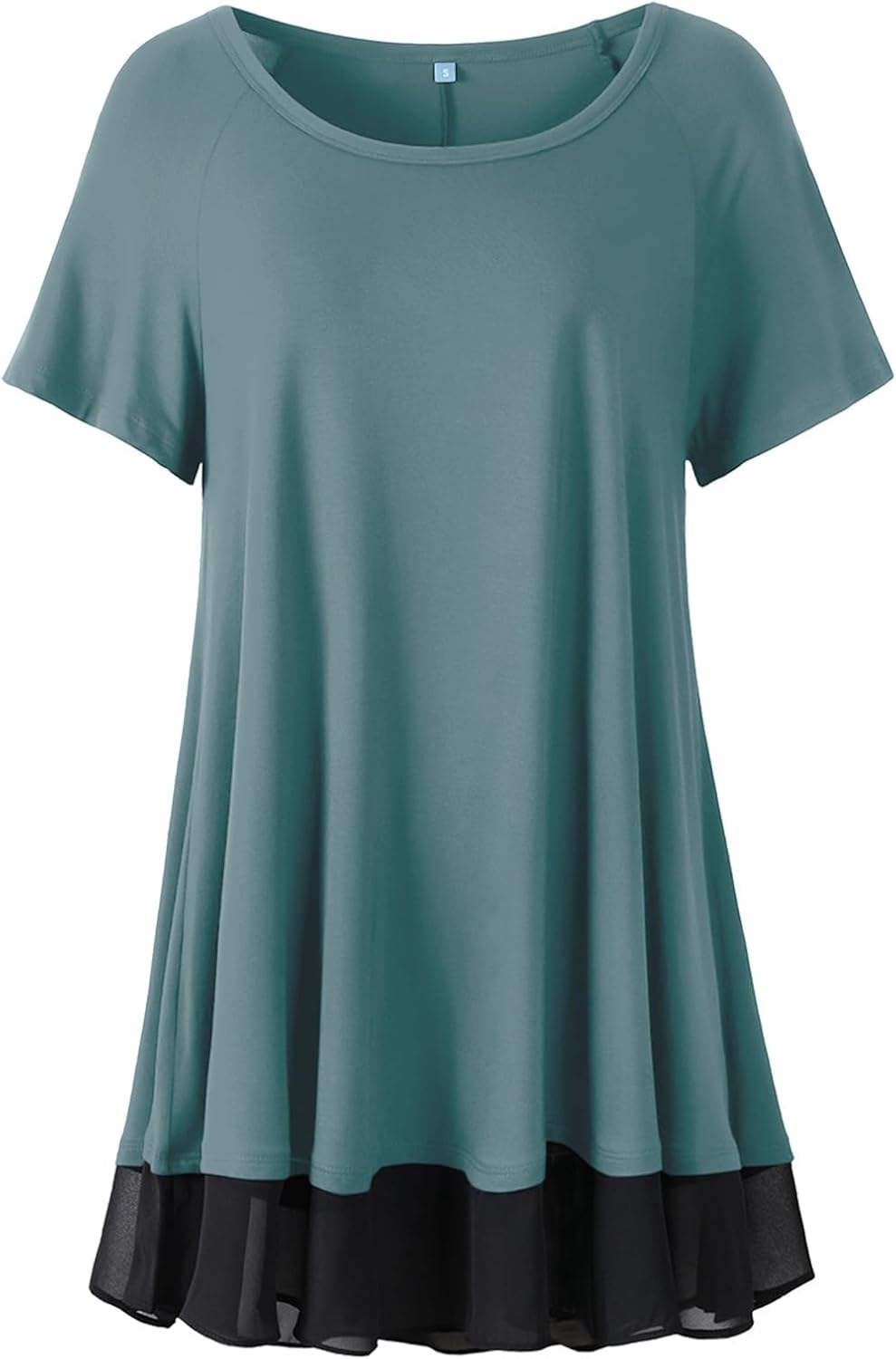 LARACE Plus Size Tunic Tops for Womens Summer Clothes Dressy Round Neck Short Sleeve Shirts Flowy Chiffon Blouses