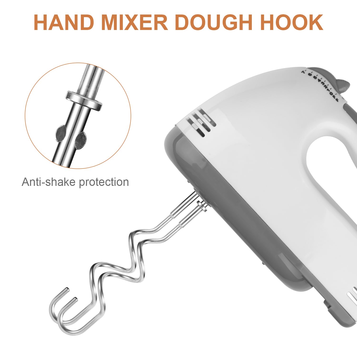 2 Stück Knethaken für KitchenAid KHM512 Handmixer, Edelstahl Geeignet für Teigknetmaschinen und Brotbacken Kompatibel mit KitchenAid KHM 5KSM, KSM, KSMO und KSMH