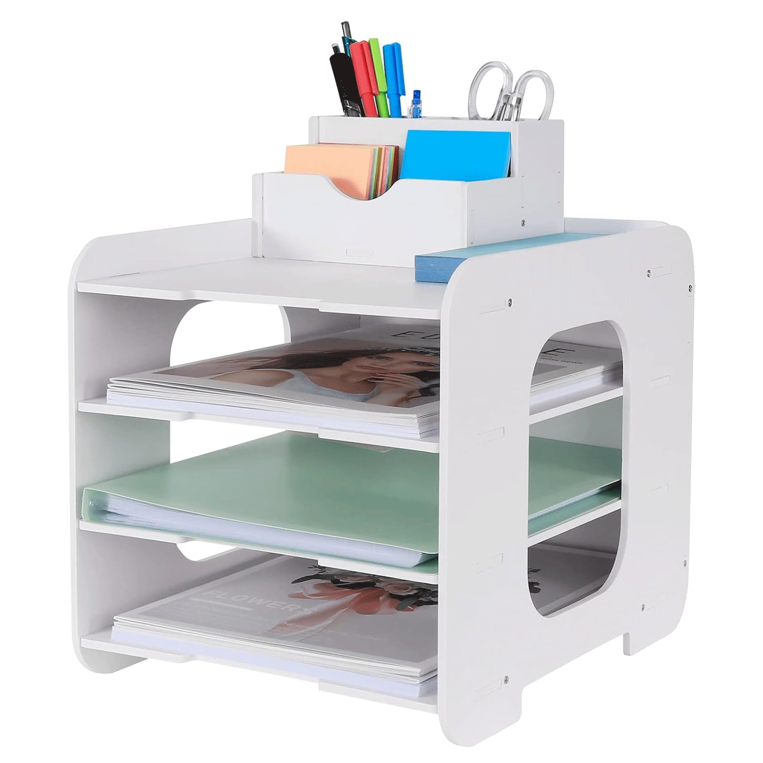 Organizador de Papel de Oficina de Niveles para Escritorio, archivador de Escritorio, Bandeja apilable para Cartas, clasificador de Papel A4, Estante de Almacenamiento para Documentos