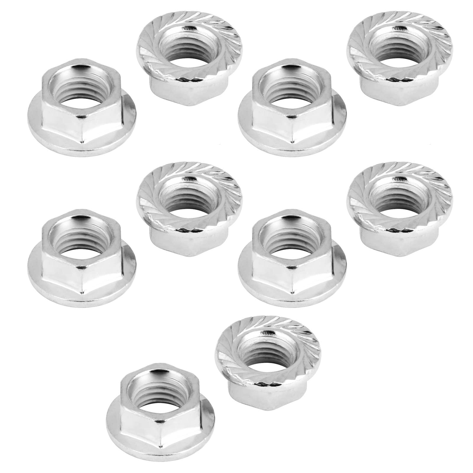 M10X1.25 Dado M10X1.25 Dado Flangiato Ferro Cromato 10 Pz Filettatura Fine Esagonale Dado Esagonale Dadi Flangiati di Fissaggio Con Pad