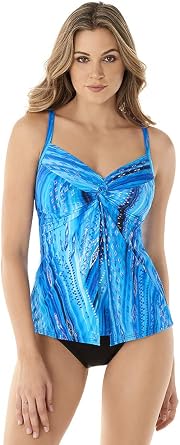 Miraclesuit Womens DD-Cup Swimwear Love Knot Tummy Control Underwire Bra Tankini Top Separate