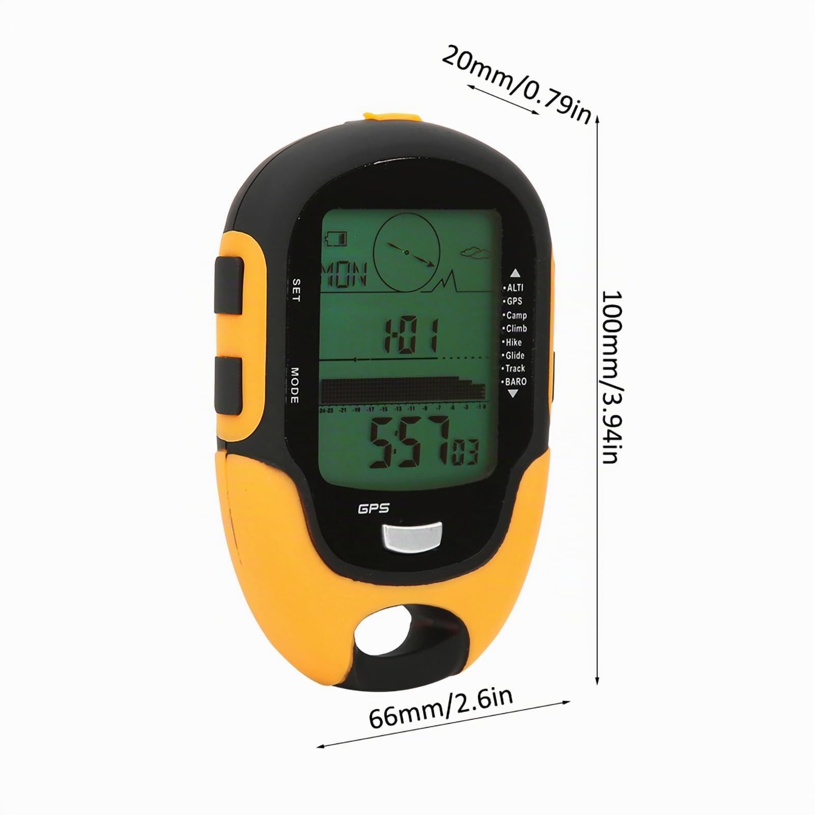 Altimètre GPS, Altimètre électronique GPS avec Double Système de Boussole, Température et humidité, IPX4, pour Randonnée en Plein Air et Alpinisme
