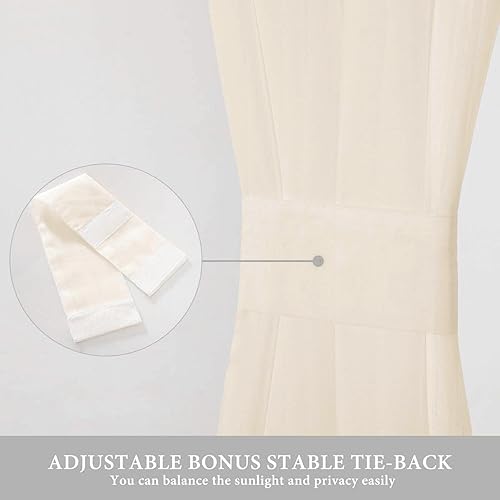 Vista 59 de MIULEE - Cortinas semitransparentes para puerta francesa de 2 paneles