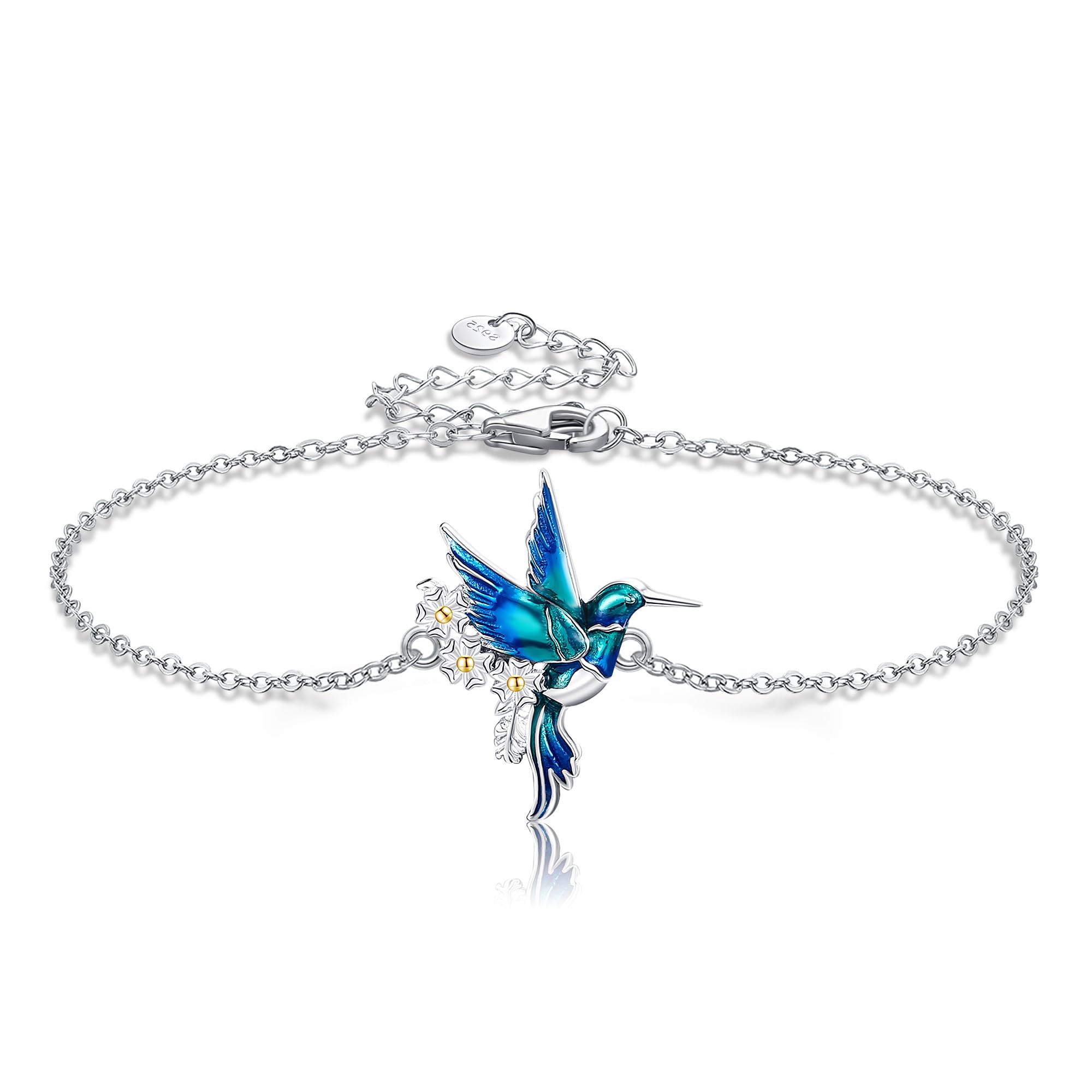 ONEFINITY Flamingo Elefante Gatto Cavallo Pinguino Colibrì Bracciale Per Donna Argento Sterling 925 Bracciale Gioielli Regalo, 15 cm, Argento, Senza Gemstone