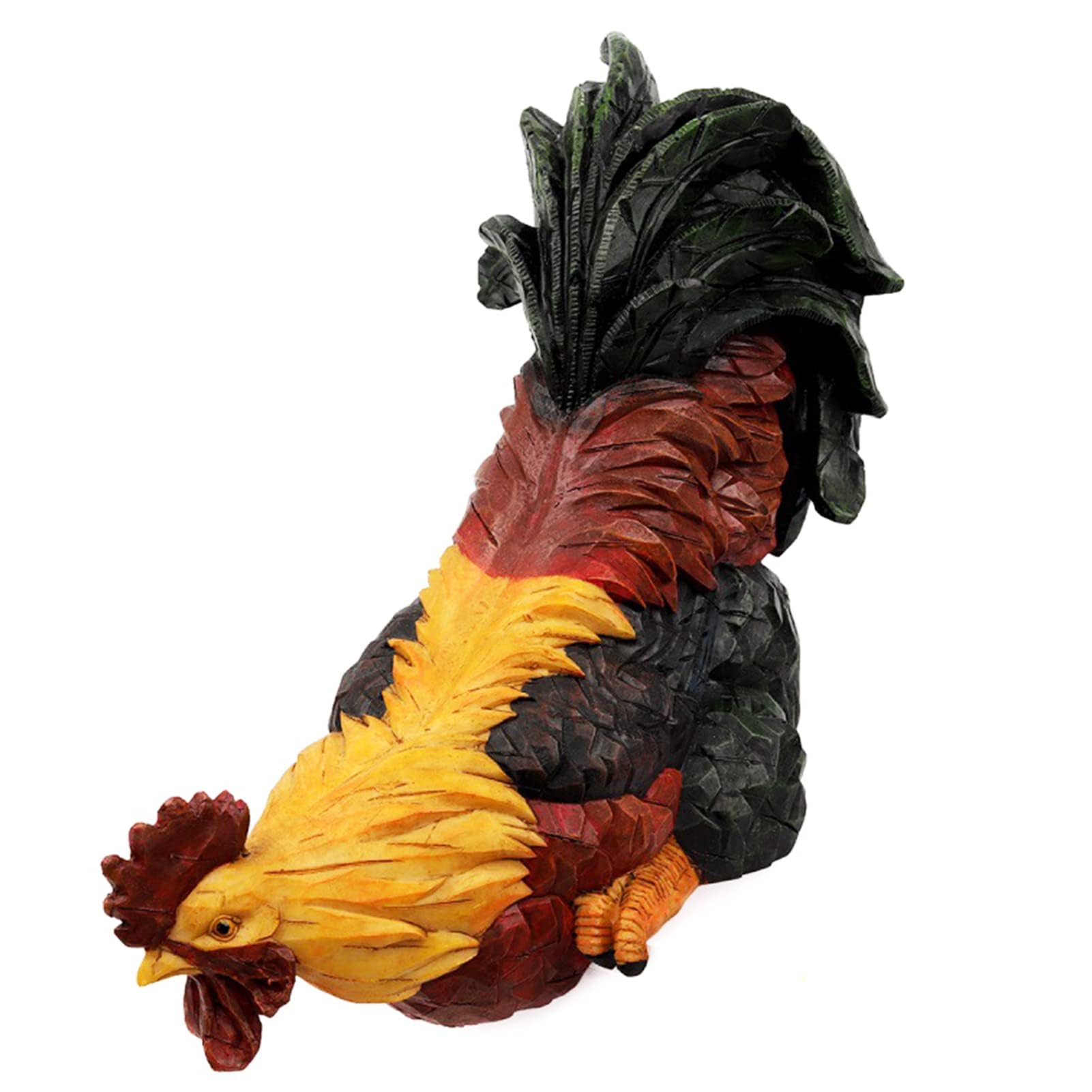 YXCQHZM Cock Decoration Statue Resin Figurine American Country Rooster Collection for the Home Garden Statues Outdoor Model (brown)