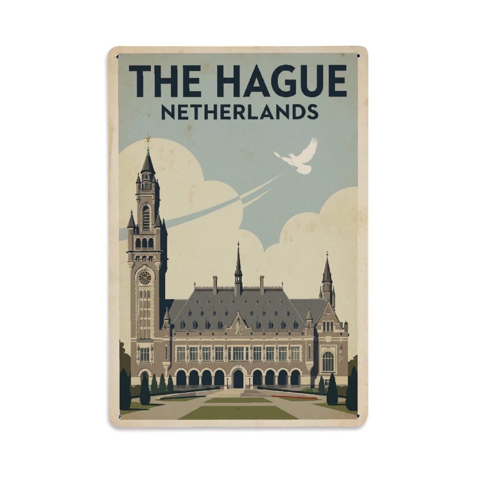 Netherlands The Hague Vintage Travel Metal Tin Sign
