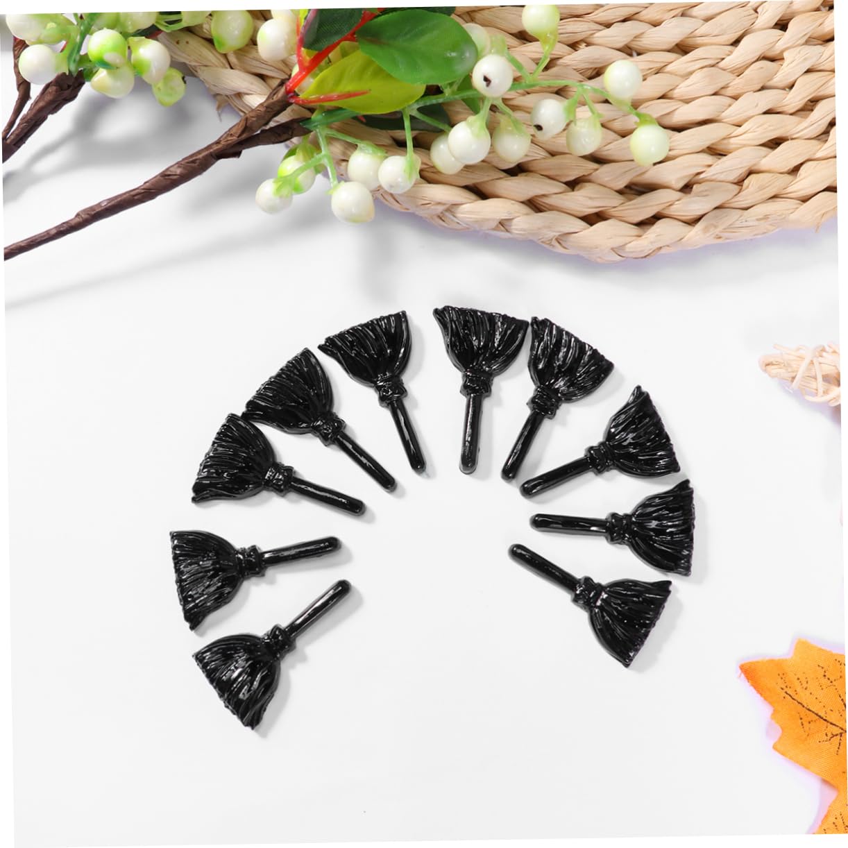 20 Pcs Resin Accessories Resin Broom Craft Making Accessory Resin Halloween Decor