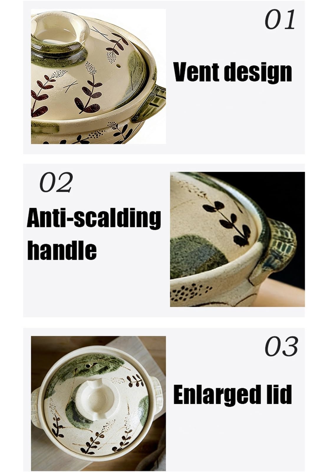 Gliniany garnek do gotowania, ceramiczny, odporny na wysokie temperatury, holenderski piekarnik do zup, gulaszu, owsianki, Bibimbap, wszechstronne naczynia ceramiczne do codziennego użytku w kuchni